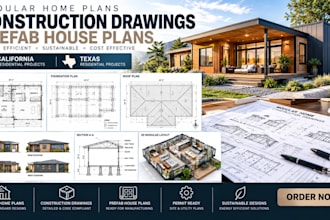 design modular home plans and construction drawings in california, texas