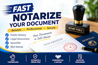 fast notarize your document, public notary, legal document, apostille, wet stamp