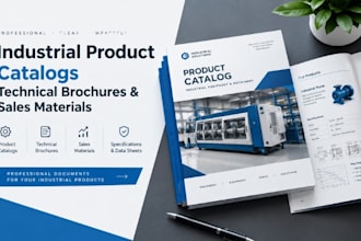 design industrial product catalogs, technical brochures and sales materials