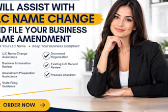 assist with llc name change and file your business name amendment