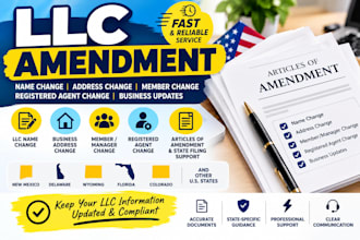 llc amendment, llc name change, address change, member change, registered agent