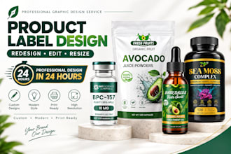 professionally redesign your product and supplement label design within 24 hours