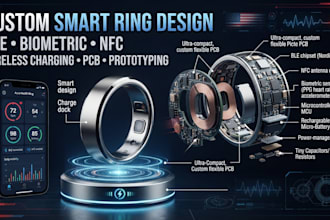 design smart rings with ble, biometric sensors, nfc, and wireless charging