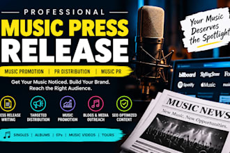 write music press release music promotion PR distribution music PR