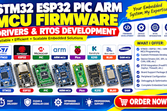 stm32 esp32 pic arm mcu, pico k210 bl60 sam firmware, drivers, rtos development