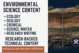 write research backed ecology, geology and environmental science articles
