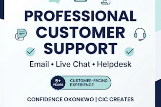 provide professional customer support via email, live chat and helpdesk