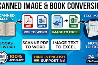 convert scanned images, PDF, and books to word or excel