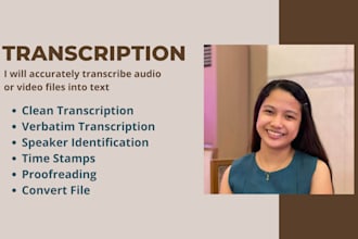 accurately transcribe audio or video files into text