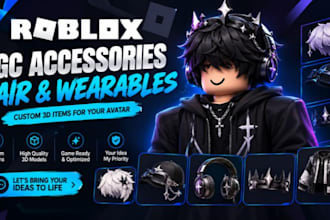 create roblox ugc accessories, hair and wearable 3d items