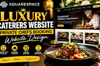 build squarespace luxury caterers website private chefs booking website design
