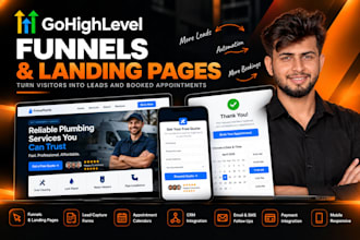build gohighlevel sales funnels and landing pages