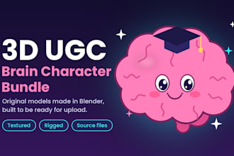 create a 3d ugc character bundle with a human brain theme