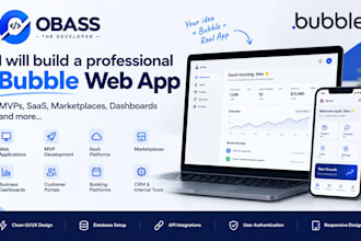 build a professional bubble web app mvp saas or marketplace