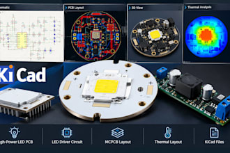design high power led pcb,led driver, mcpcb, thermal layout and circuit in kicad