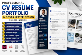 design professional cv resume portfolio and cover letter in adobe indesign