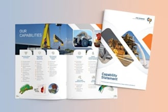design construction capability statement, company profile and project booklet