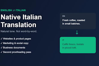 translate english to italian with native, natural quality