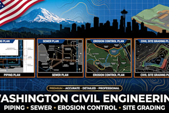 do piping plan sewer and erosion control plan civil site grading plan washington