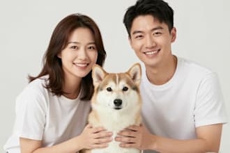 christmas couple family or pet portrait