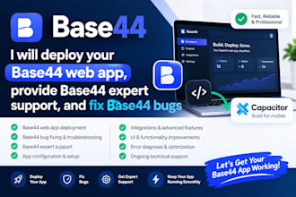 deploy your base44 web app, provide base44 expert support, and fix base44