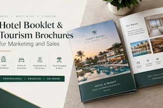 design hotel booklet, hospitality and tourism brochures for marketing and sales