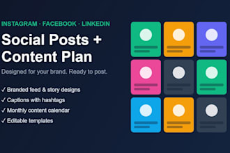 design social media posts and a monthly content plan