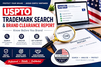 conduct a uspto trademark search brand clearance report and identify conflicts