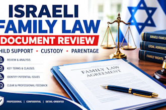review israeli child support, custody, parentage, and family law documents
