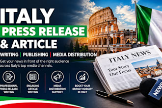 write and publish italy press release and article for media distribution