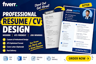 design a professional resume and modern CV