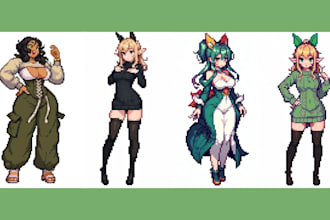 pixel sprite sheet pixel animation pixel character game art game assets rpg make