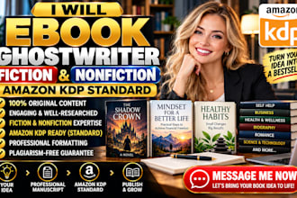 amazon KDP ebook ghostwriter fiction nonfiction ghostwriter ebook standard