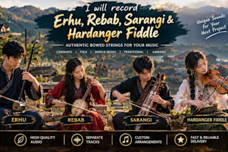 create custom erhu, rebab, sarangi, and handanga for your songs