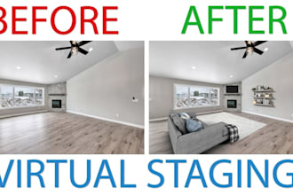 do real estate virtual home staging, renovation, 3d interior rendering in revit