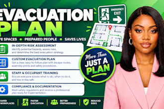 design a fire emergency evacuation plan, map or diagram of your floor plan