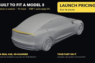 model or fit your custom part to a tesla model 3, interior or exterior