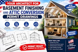 your architect for basement finishing and attic conversion permit drawings