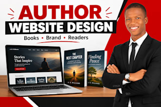 design a professional author website for writers and authors