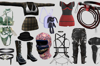 create custom vrchat outfits, props, accessories, weapons and avatar assets