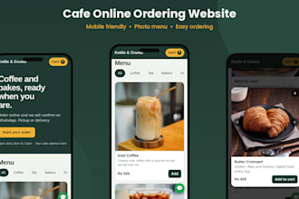 build a restaurant or cafe ordering website with whatsapp cart