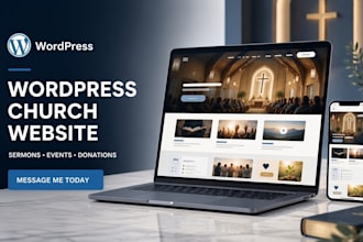 build a wordpress church website with sermons, events and donation features