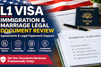 do l1 visa immigration marriage agreements and  document review