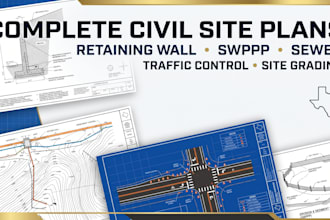 do retaining wall plan swppp sewer plan traffic control site grading plan texas