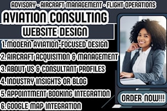 design a professional aviation consulting and advisory website