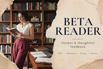beta read your fiction manuscript and give honest feedback