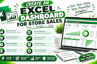 create an excel dashboard for store sales performance