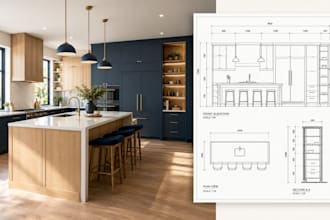create detailed millwork shop drawings and 3d cad designs for custom cabinetry