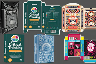 design card game packaging, rigid magnetic box, drawer box, tuck box dieline