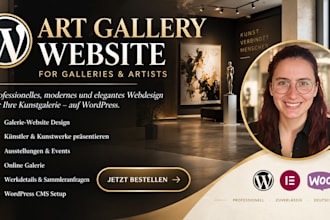 design a professional art gallery website for galleries and artists
